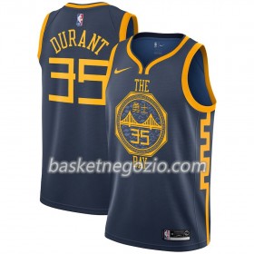 Canotte Uomo Golden State Warriors Kevin Durant 35 2018-19 Nike City Edition Navy Swingman